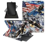 Case for iPad Pro 12.9 Inch 6th/5th/4th Gen (2022/2021/2020) / iPad Air 13 Inch M3/M2 (2024/2025),360 Degree Rotating Protective Stand Cover with Auto Wake/Sleep,American Flag Eagles