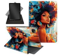 Case for iPad Pro 12.9 Inch 6th/5th/4th Gen (2022/2021/2020) / iPad Air 13 Inch M3/M2 (2024/2025),360 Degree Rotating Protective Stand Cover with Auto Wake/Sleep,African American Woman-1120