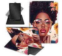 Case for iPad Pro 12.9 Inch 6th/5th/4th Gen (2022/2021/2020) / iPad Air 13 Inch M3/M2 (2024/2025),360 Degree Rotating Protective Stand Cover with Auto Wake/Sleep,African Sunflowers Girl