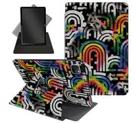 Case for iPad Pro 12.9 Inch 6th/5th/4th Gen (2022/2021/2020) / iPad Air 13 Inch M3/M2 (2024/2025),360 Degree Rotating Protective Stand Cover with Auto Wake/Sleep,Rainbow Spiral Maze