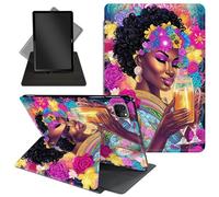 Case for iPad Pro 12.9 Inch 6th/5th/4th Gen (2022/2021/2020) / iPad Air 13 Inch M3/M2 (2024/2025),360 Degree Rotating Protective Stand Cover with Auto Wake/Sleep,African American Girl