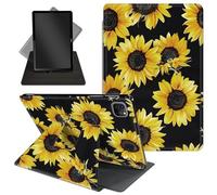 Case for iPad Pro 12.9 Inch 6th/5th/4th Gen (2022/2021/2020) / iPad Air 13 Inch M3/M2 (2024/2025),360 Degree Rotating Protective Stand Cover with Auto Wake/Sleep,Sunflowers -525
