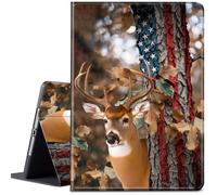 Case for iPad Pro 12.9 Inch 6th/5th/4th Gen (2022/2021/2020)/iPad Air 13 Inch M3/M2 (2024/2025),Adjustable Folio Anti-Slide Stand Smart Cover with Auto Wake/Sleep,American Deer Flag
