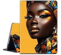 Case for iPad Pro 12.9 Inch 6th/5th/4th Gen (2022/2021/2020)/iPad Air 13 Inch M3/M2 (2024/2025),Adjustable Folio Anti-Slide Stand Smart Cover with Auto Wake/Sleep, African American Woman-1121