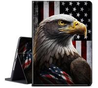 Case for iPad Pro 12.9 Inch 6th/5th/4th Gen (2022/2021/2020)/iPad Air 13 Inch M3/M2 (2024/2025),Adjustable Folio Anti-Slide Stand Smart Cover with Auto Wake/Sleep,Cute Eagle American Flag