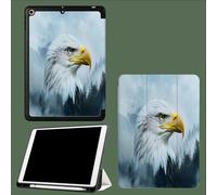 Case For Ipad Pro 12.9 Inch 6Th/5Th/4Th Gen, Bald Eagle Forest Animals Protective Cover For Ipad Pro 12.9" 2022 2021 2020, Tablet Case With Auto Sleep/Wake + Pencil Holder,-White