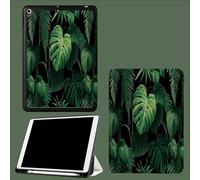 Case For Ipad Pro 12.9 Inch 6Th/5Th/4Th Gen, Monstera Fern Tropical Leaves Protective Cover For Ipad Pro 12.9" 2022 2021 2020, Tablet Case With Auto Sleep/Wake + Pencil Holder,-Green