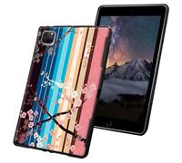 Case for iPad Pro 12.9 inch 6th/5th/4th Generation 2022/2021/2020 Release Slim Lightweight Soft TPU Silicone Non-Slip Shock Proof Protective Black Tablet Cover - Cherry Blossom on Wood