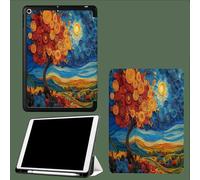 Case for iPad Pro 12.9 Inch 6th/5th/4th Generation 2022/2021/2020, Soft TPU Protective Case with Pencil Holder,Auto Wake/Sleep Autumn Fields Starry Sky Plants-Blue