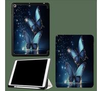 Case for iPad Pro 12.9 Inch 6th/5th/4th Generation 2022/2021/2020, Soft TPU Protective Case with Pencil Holder,Auto Wake/Sleep Dreamy Butterfly Mysterious Animals-Dark Blue