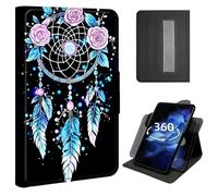 Case for iPad Pro 13 inch 2024/2025 (M4),360 Rotating Stand with Hand Strap, Shockproof Rugged Protective Folio Cover,Dreamcatcher Pink Roses