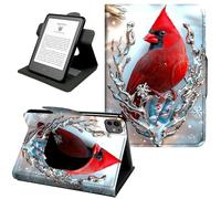 Case for iPad Pro 13 inch 2024 2025 (M4) & iPad Air 13" M2, 360° Rotating PU Leather Shockproof Stand Cover with Hand Strap & Magnetic Closure,Auto Wake/Sleep,Northern Cardinal Red Bird