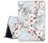 Case for iPad Pro 13 Inch Case M4 2024/2025/2026,Ultra Slim PU Leather Smart Cover with Multi-Angle Viewing Stand,Auto Sleep/Wake Protective Folio Shell,Light Pink and White Cherry Blossoms