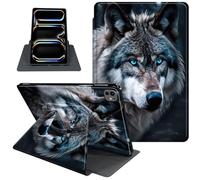 Case for iPad Pro 13 Inch Case M4 (2024 Model, 7th Generation), 360 Degree Rotating Folio Stand Smart Cover for iPad Pro 13 Inch with Auto Sleep/Wake, Wolf's Gaze
