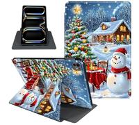 Case for iPad Pro 13 Inch Case M4 (2024 Model, 7th Generation), 360 Degree Rotating Folio Stand Smart Cover for iPad Pro 13 Inch with Auto Sleep/Wake, Snowy Christmas