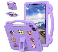 Case for iPad Pro 13 Inch M4 2024, iPad Air 13 Inch M2 2024 Kids Friendly, Handle with Stand, Cute DIY Cartoon, EVA Foam Lightweight Shockproof Tablet Cover, Purple