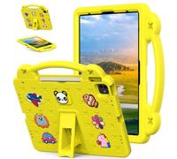 Case for iPad Pro 13 Inch M4 2024, iPad Air 13 Inch M2 2024 Kids Friendly, Handle with Stand, Cute DIY Cartoon, EVA Foam Lightweight Shockproof Tablet Cover, Yellow
