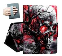 Case for iPad Pro 13 (M4/M5) 2024/2025,with Hand Straps and Auto Wake/Sleep Leather Slim Multiple Angles Stand Smart Cover for iPad Pro 13 '' M5/M4,Trees and Skull