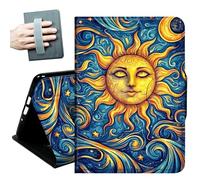 Case for iPad Pro 13 (M4/M5) 2024/2025,with Hand Straps and Auto Wake/Sleep Leather Slim Multiple Angles Stand Smart Cover for iPad Pro 13 '' M5/M4,Moon and Sun