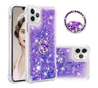 Case for iPhone 11 Pro Max Cover with Ring Kickstand, Glitter Bling Sparkle Quicksand Flowing Liquid Clear TPU Gel Silicone ShockProof Protective Phone Case for iPhone 11 Pro Max, L5