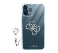 Case for iPhone 12 Pro Max Bi-material 4G Charms Guess clear Logo silver