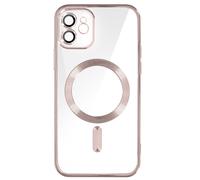 Case for iPhone 12 Silicone Camera Protection Chrome Rose Gold