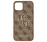 Case for iPhone 13 Pro Bi-material Coating 4G Pattern with Guess Logo brown