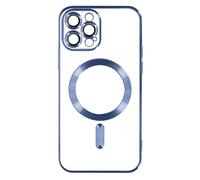 case for iPhone 13 Pro Max, silicone chrome blue camera protection
