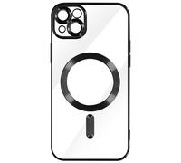 case for iPhone 13, silicone camera protection, chrome black contour.