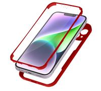Case for iPhone 14 Plus Shockproof Back and Polymer Front Red Contour