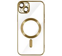 Case for iPhone 14 Plus Silicone Camera Protection Chrome Gold
