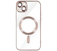 Case for iPhone 14 Silicone Camera Protection Chrome Rose Gold
