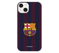 Case for iPhone 15 FC Barcelona Blaugrana Stripes Transparent to Protect Your Mobile Phone Flexible Silicone Case with Official FC Barcelona License