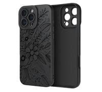 Case for iPhone 15 Pro Max Daisy Leaf Flowers Wild Floral Print Boho Design for Women Girls Cute Kawaii Pattern Girly Trendy Elegant Aesthetic Goth Soft TPU Protective Shockproof Mate Black TPU Cover