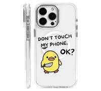 Case for iPhone 15 Pro Max,Don't Touch My Phone I Will Duck You Clear Cases,Compatible with MagSafe,Slim Shockproof Magnetic Phone Sleeve Case for Girls Man,Scratch-Resistant Back
