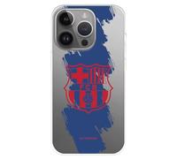 Case for iPhone 15 Pro MAX FC Barcelona Shield Red Blue Line Transparent to Protect Your Mobile Phone Flexible Silicone Case with Official FC Barcelona License
