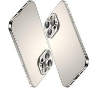 Case for iPhone 16 Pro/16 Pro Max, Ultra-Thin Magnetic Adsorption Stainless Steel Metal Frame Real Button Control Camera Cutout Full Protection Matte PC Back Case (Natural Titanium, 16 Pro Max)