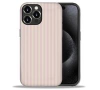 Case for iPhone 16 Pro,Durable Drop Protection Shockproof Silicone + Hard PC 2 in 1 Hybrid Protective Cover with Stylish Pattern Design Cute Striped Aesthetic Pink