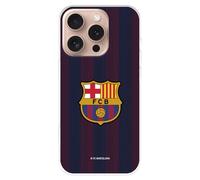 Case for iPhone 16 Pro FC Barcelona Blaugrana Stripes Transparent to Protect Your Mobile Phone, Flexible Silicone Layer with Official FC Barcelona Licence