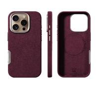 Case for iPhone 16 Pro Max/16 Pro, Compatible with Magsafe Genuine Italian Alcantara Suede Supercar-Level Luxury Feel Slim & Lightweight Scratch-Resistant (Wine Red, 16 Pro Max)