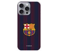 Case for iPhone 16 Pro MAX FC Barcelona Stripes Blaugrana Transparent to Protect Your Mobile Phone, Flexible Silicone Layer with Official FC Barcelona Licence