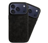 Case for iPhone 17 & 16 Pro Max/Pro/Air, Microfiber Suede Phone Case, Compatible with MagSafe, Slim Full-Wrap Grip Cover, N52 Magnets, Washable & Stain Resistant(Black,17 Air)