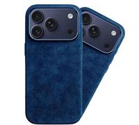 Case for iPhone 17 & 16 Pro Max/Pro/Air, Microfiber Suede Phone Case, Compatible with MagSafe, Slim Full-Wrap Grip Cover, N52 Magnets, Washable & Stain Resistant(Blue,17 Pro Max)