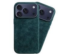 Case for iPhone 17 & 16 Pro Max/Pro/Air, Microfiber Suede Phone Case, Compatible with MagSafe, Slim Full-Wrap Grip Cover, N52 Magnets, Washable & Stain Resistant(Green,17 Pro Max)