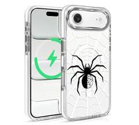 Case for iPhone 17 Air,Black Spider Web A3 Clear Cases,Compatible with MagSafe,Slim Shockproof Magnetic Phone Sleeve Case for Girls Man,Scratch-Resistant Back