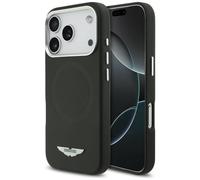 Case For iPhone 17 Pro Aston Martin MagSafe Synthetic Leather Black Logo Metal