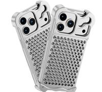 Case for iPhone 17 Pro Max/17 Pro/17 Air/17, CNC Aluminium Skeleton Bumper with Passive Thermal Vents, Heavy Duty Bolt-Fixed Metal Armour, Shockproof Mechanical Cover(Silver,17 Pro)