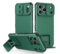 Case For IPhone 17 Pro Max/17 Pro/17 Air/17, Frosted Shockproof Cover Hidden Kickstand And Slide-On Lens Protector Shell(Bronze,17 Pro)