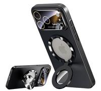 Case for iPhone 17 Pro Max, Frosted Finish Cover with Kickstand and All Inclusive Lens Protection, Compatible with MagSafe, Black