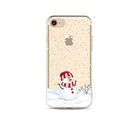 Case for iPhone 6 iPhone 6S Silicone Cover, iPhone 6S Case Cute Christmas Slim Transparent Clear, Soft Gel TPU Ultra Thin Flexible Protective Rubber Back Cover Xmas Santa Snowflake Tree Snowman